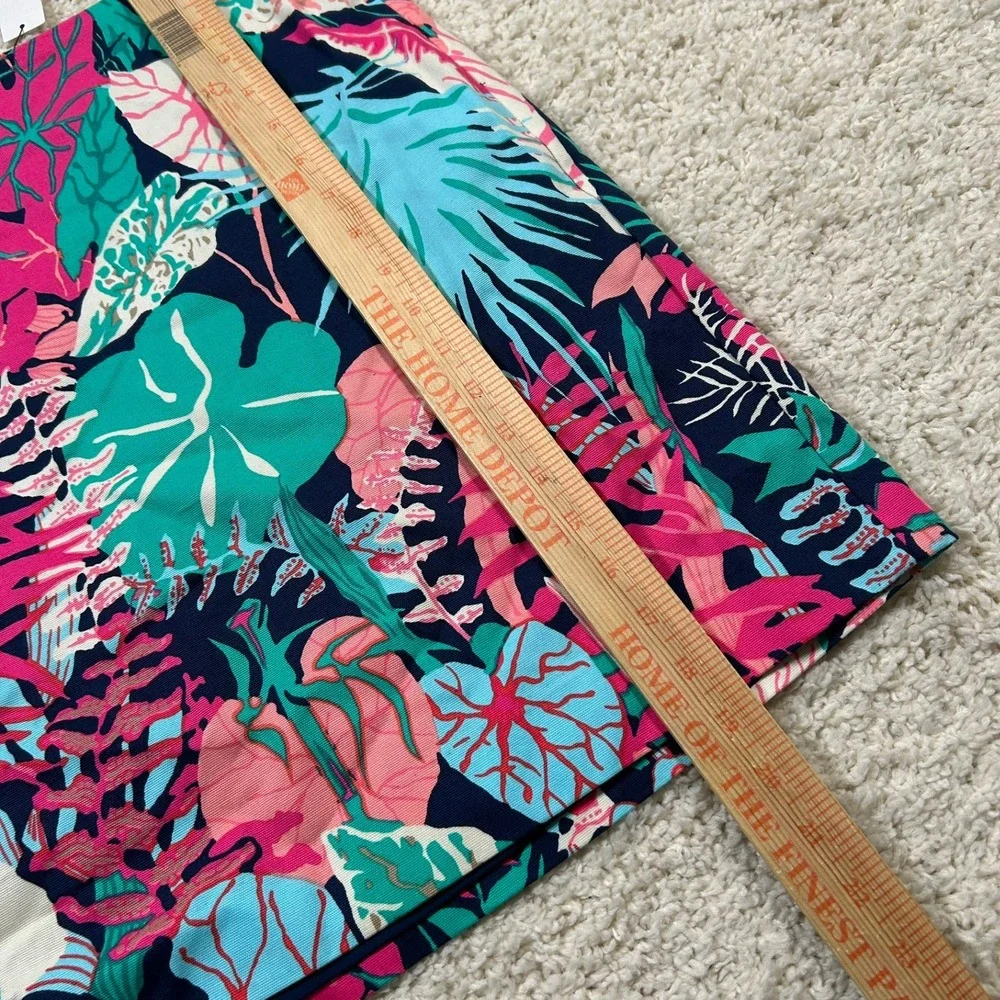 Talbots Skirt 8P Petites Pink Tropical Floral Print Cotton Blend Mini Skirt New